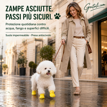 🐕🧦 Calzini antiscivolo e impermeabili per cani e gatti – Zampe protette, pavimenti asciutti! 💧✨
