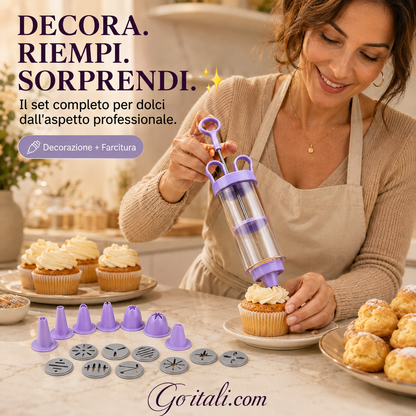 ⚡ Offerta -50% Limitata – Set Pistola Decora Torte 18 pezzi in Acciaio Inox: completa di punte diverse per decorazioni professionali, facile da usare e pulire.
