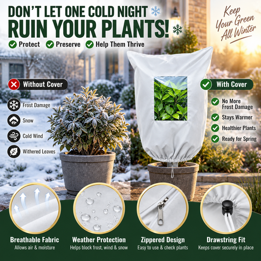 ⏳ Offerta a tempo limitato ⏰ Essenziale per il giardino d’inverno – Copertura antigelo per piante, traspirante e riutilizzabile per arbusti, piante in vaso e giovani alberi ❄️🌿