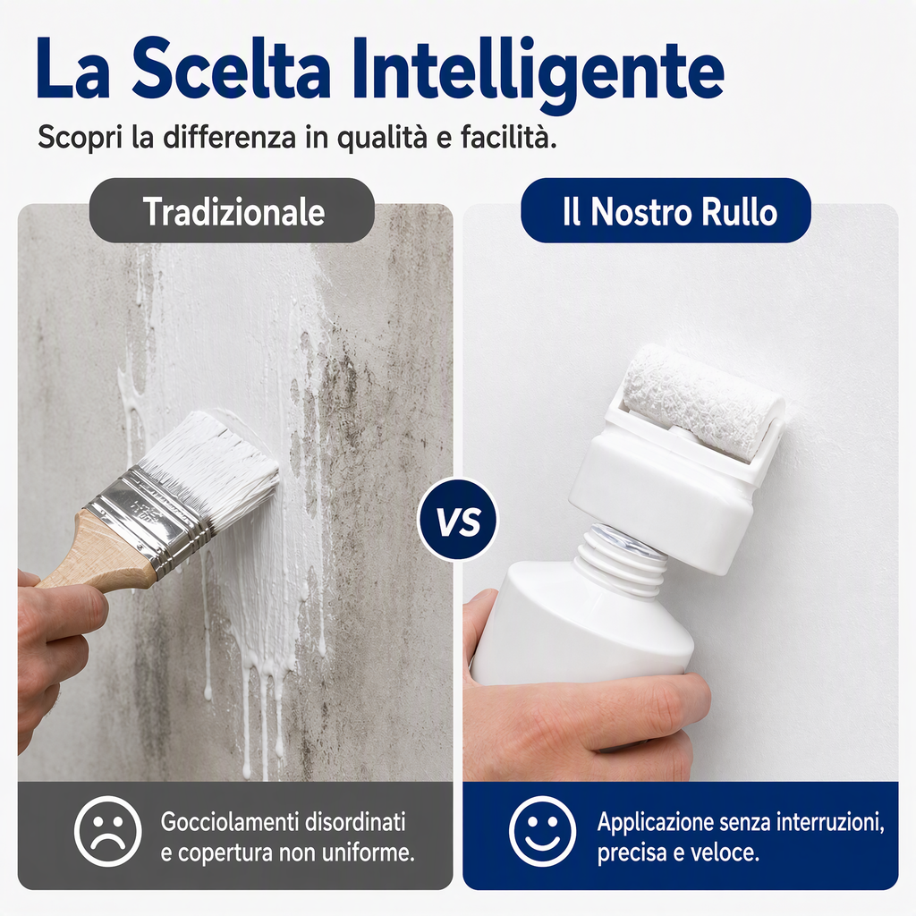 🧱🖌️✨Pasta Riparatrice Impermeabile per Pareti con Piccolo Rullo Integrato