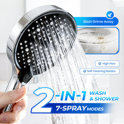 🚿✨ Soffione doccia a pioggia ad alta pressione – Angolo regolabile a 360°, ugelli facili da pulire e attacco universale per una doccia rinfrescante 💦