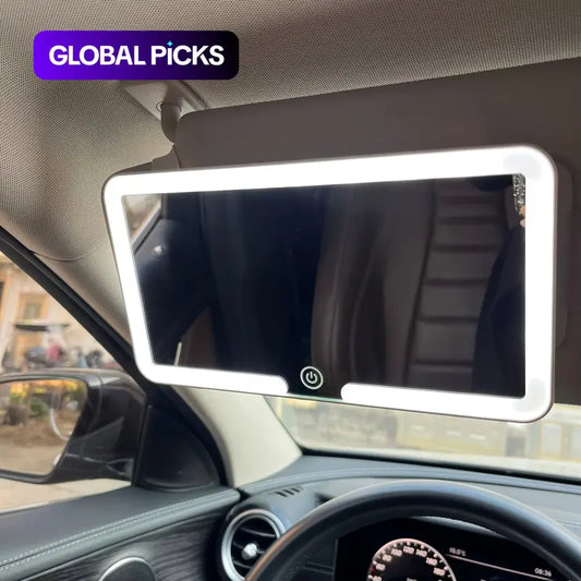 🚗🪞 Specchio per trucco con illuminazione LED da auto – visiera parasole 💡✨