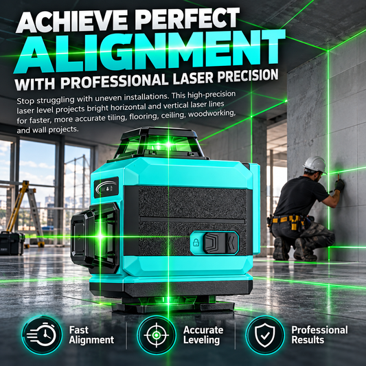 🔦Goitali® Livella Laser 360° da Esterno per Costruzioni e Piastrellatura – Precisione e Robustezza ✨