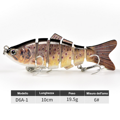 5 pezzi di esca da pesca subacquea realistica multi-giunto 🎣 – Aiuta a raddoppiare la pescata 🐟