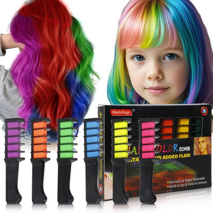 🎨 Pettine di gesso per tinture temporanee per capelli – colore istantaneo e divertente! 💇‍♀️✨🌈