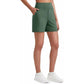 Pantaloncini Bermuda sportivi a vita alta da donna con tasche – Per corsa, yoga, abbigliamento casual estivo (Spedizione gratuita con acquisto di 2)