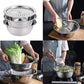 🥗🔪 Questo set 3 in 1 comprende una ciotola, un vassoio di raccolta/scolo e una grattugia con cestello di scolo compatibile con filtro per lavare, scolare e mescolare. 🧽💧🔄