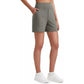Pantaloncini Bermuda sportivi a vita alta da donna con tasche – Per corsa, yoga, abbigliamento casual estivo (Spedizione gratuita con acquisto di 2)