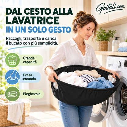 Cesto Pieghevole Porta Bucato Goitali® – Raccogli, Trasporta e Carica Più Facilmente