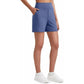 Pantaloncini Bermuda sportivi a vita alta da donna con tasche – Per corsa, yoga, abbigliamento casual estivo (Spedizione gratuita con acquisto di 2)