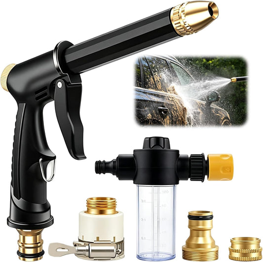 💪 ULTIMO GIORNO - ACQUISTA 2 E RICEVI 1 GRATIS!! 🏆 JetSmart™ Pistola ad alta pressione potenziata aggiornata 💦 Impugnatura ergonomica • Ugello booster • Tubo incluso – Potente per lavare l'auto 🚗 Annaffiatura del giardino 🌻 Senza sforzo! 👍