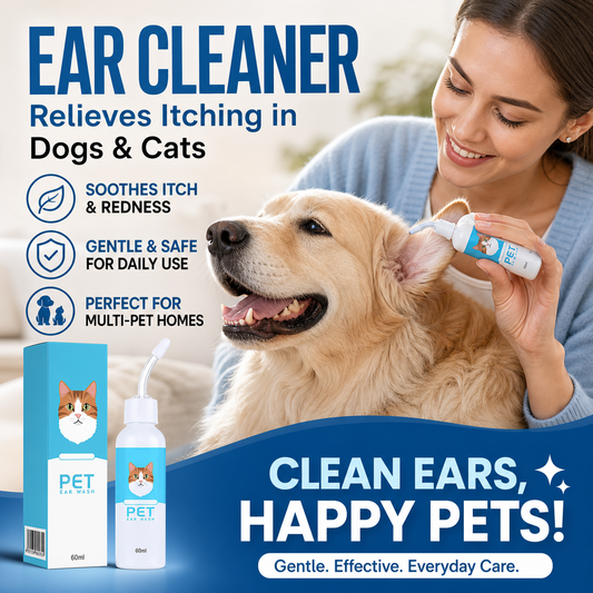 🐶🐱 Detergente per le orecchie di cani e gatti – allevia il prurito e mantiene le orecchie pulite e sane! 👂✨🛁