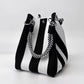 🏆👜🌴 Secchiello a righe in stile bohémien, lavorato a maglia – Borsa a tracolla artigianale perfetta per l'estate e la spiaggia 🧶☀️🏖️