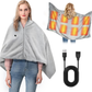 🔥🧶 Scialle Elettrico Riscaldato USB – Poncho Coperta Indossabile con 3 Livelli di Calore, Lavabile in Lavatrice ✨