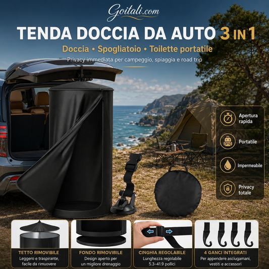 🚗🏕️ Tenda Doccia da Bagno Portatile per Auto – Apertura Rapida, Ideale per Campeggio, Spogliatoio e Servizi Igienici all’aperto 🚿⛺
