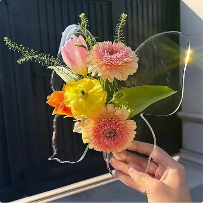 🦋✨ Vaso Decorativo Trasparente a Forma di Farfalla – Design Elegante per Fiori e Decorazioni