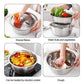🥗🔪 Questo set 3 in 1 comprende una ciotola, un vassoio di raccolta/scolo e una grattugia con cestello di scolo compatibile con filtro per lavare, scolare e mescolare. 🧽💧🔄