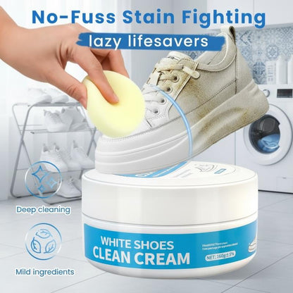 👟✨ Crema detergente multiuso per scarpe bianche – Pulisce, illumina e non richiede risciacquo! 🧼💪