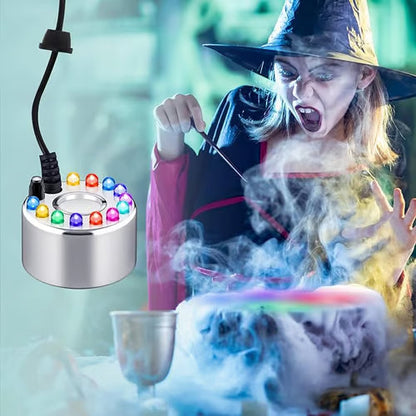 💨 50% DI SCONTO! ⚡ Generatore di Nebbia a Ultrasuoni con 12 LED – Crea atmosfere magiche per Halloween, fontane e umidificatori – Silenzioso e sicuro in acqua 💧✨🎃