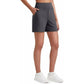 Pantaloncini Bermuda sportivi a vita alta da donna con tasche – Per corsa, yoga, abbigliamento casual estivo (Spedizione gratuita con acquisto di 2)