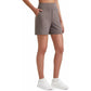 Pantaloncini Bermuda sportivi a vita alta da donna con tasche – Per corsa, yoga, abbigliamento casual estivo (Spedizione gratuita con acquisto di 2)