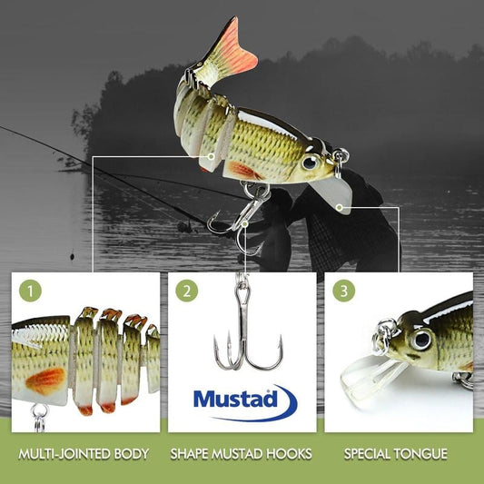 5 pezzi di esca da pesca subacquea realistica multi-giunto 🎣 – Aiuta a raddoppiare la pescata 🐟