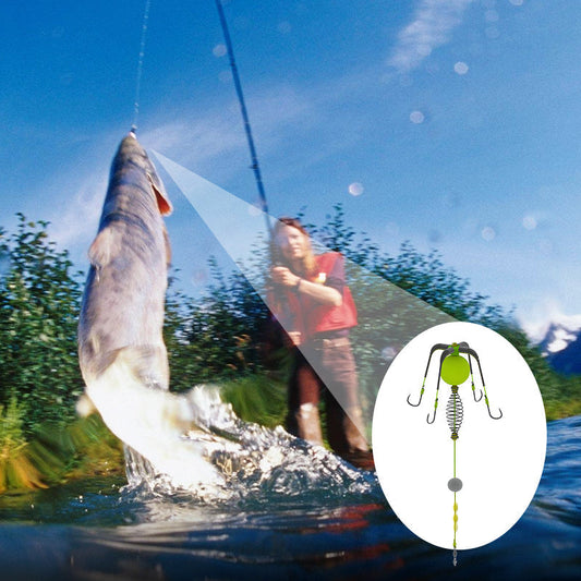 🎣💯 Offerta a tempo limitato: metà prezzo! Kit da pesca a quattro ami anti-aggroviglio 🐟🔧