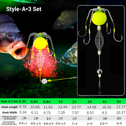 🎣💯 Offerta a tempo limitato: metà prezzo! Kit da pesca a quattro ami anti-aggroviglio 🐟🔧