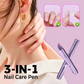 💜 Compra di Più, Risparmi di Più 💜 Penna 3‑in‑1 per la Cura delle Unghie 💅✨