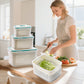 🔥 OFFERTA ESTIVA – 50% DI SCONTO! 💝 Contenitore 2 in 1 per alimenti con scolo e conservazione freschezza – il tuo alleato in cucina! 🍱✨