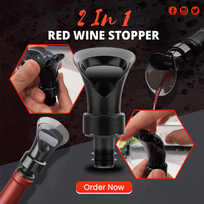 🍷 Versare Direttamente Senza Rimuovere – Tappo per Vino 2‑in‑1 | 50% di Sconto ✨