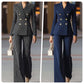 💼 60% DI SCONTO! ✨ Tailleur moderno da donna con autorità – Abito a righe stile principessa, blazer strutturato e pantalone ampio elegante 👖