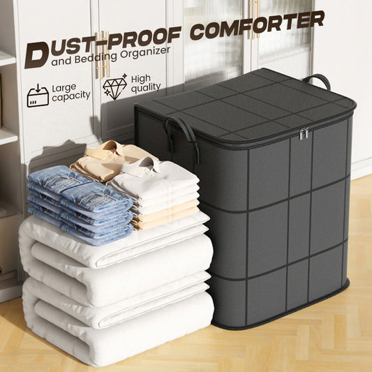 🧺 Copripiumino antipolvere organizer – biancheria sempre in ordine!