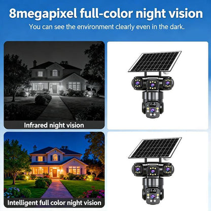 📢📢 50% OFF !!! ⏰ Telecamera di sicurezza Wi-Fi esterna 6K 9MP | Zoom 10x, 3 obiettivi, PTZ 360° | IP66 impermeabile, Visione notturna a colori, Audio bidirezionale, Motion Tracking