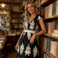 🌞 Nuovo per primavera ed estate 👗 Abito maxi barocco con scollo a V – vita alta, tessuto antirughe – perfetto per vacanze e tutti i giorni ✨🌿