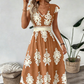 🌞 Nuovo per primavera ed estate 👗 Abito maxi barocco con scollo a V – vita alta, tessuto antirughe – perfetto per vacanze e tutti i giorni ✨🌿