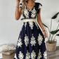 🌞 Nuovo per primavera ed estate 👗 Abito maxi barocco con scollo a V – vita alta, tessuto antirughe – perfetto per vacanze e tutti i giorni ✨🌿