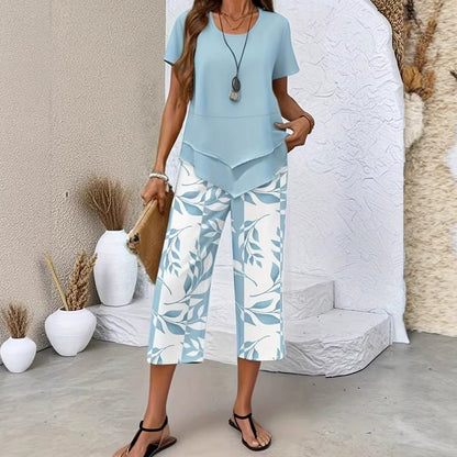 👚 55% DI SCONTO ORA! 🔥 Completo casual composto da tunica a girocollo e pantaloni a gamba larga – Design fluido, tessuto morbido e perfetto per tutti i giorni 🌸