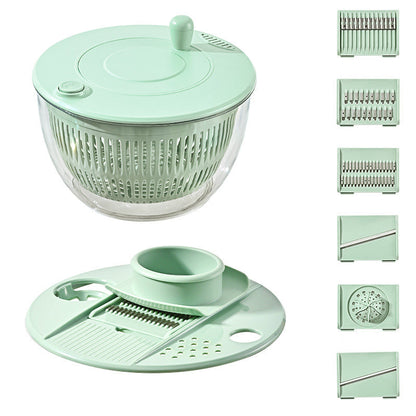 📢⏰🥗 PROMO -50%! Centrifuga per Insalata & Tagliaverdure Multifunzione 9-in-1 – Grande capacità 5,3L, 6 lame