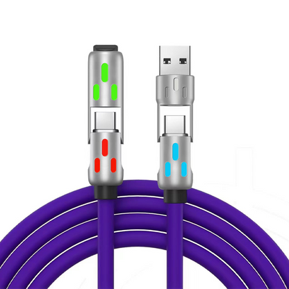 🚀 Cavo di ricarica rapida RGB universale 4 in 1 – versione completamente migliorata per prestazioni ottimali! 🔌⚡