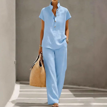 👕 OFFERTA LIMITATA 50% DI SCONTO! ✨ Set da 2 pezzi per donna – Tinta unita, casual, comodo, versatile ✨