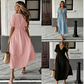 👗 50% DI SCONTO ORA! 🌸 Abito Midi Estivo Donna con Scollo a V, Legatura sul Davanti – Vita Impero, Gonna a Linea A Morbida e Fresco Misto Cotone ☀️