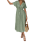 👗 50% DI SCONTO ORA! 🌸 Abito Midi Estivo Donna con Scollo a V, Legatura sul Davanti – Vita Impero, Gonna a Linea A Morbida e Fresco Misto Cotone ☀️