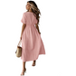 👗 50% DI SCONTO ORA! 🌸 Abito Midi Estivo Donna con Scollo a V, Legatura sul Davanti – Vita Impero, Gonna a Linea A Morbida e Fresco Misto Cotone ☀️