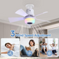 🍃 Ventilatore da soffitto intelligente con illuminazione RGB e altoparlante Bluetooth - 3 livelli, telecomando e attacco E27