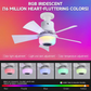 🍃 Ventilatore da soffitto intelligente con illuminazione RGB e altoparlante Bluetooth - 3 livelli, telecomando e attacco E27