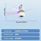 🍃 Ventilatore da soffitto intelligente con illuminazione RGB e altoparlante Bluetooth - 3 livelli, telecomando e attacco E27