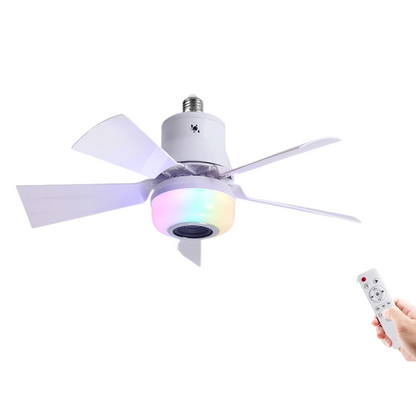 🍃 Ventilatore da soffitto intelligente con illuminazione RGB e altoparlante Bluetooth - 3 livelli, telecomando e attacco E27