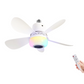 🍃 Ventilatore da soffitto intelligente con illuminazione RGB e altoparlante Bluetooth - 3 livelli, telecomando e attacco E27
