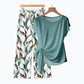👗 50% DI SCONTO ORA! 🔥 Set da donna: top con laccio laterale e pantaloni a motivi – Morbido e regolabile – Perfetto per le vacanze estive o il resort – vibrazioni tropicali e leggere 👖
